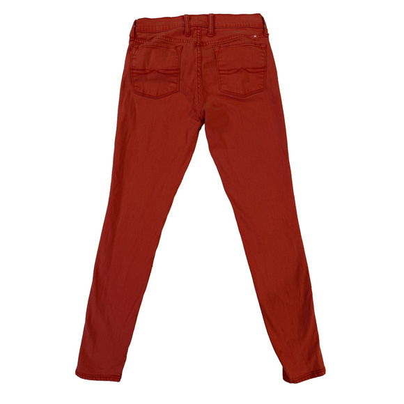 Lucky Brand Jeans Womens Sz 4 Red Charlie Super Skinny Stretch Statement Denim - Picture 3 of 6